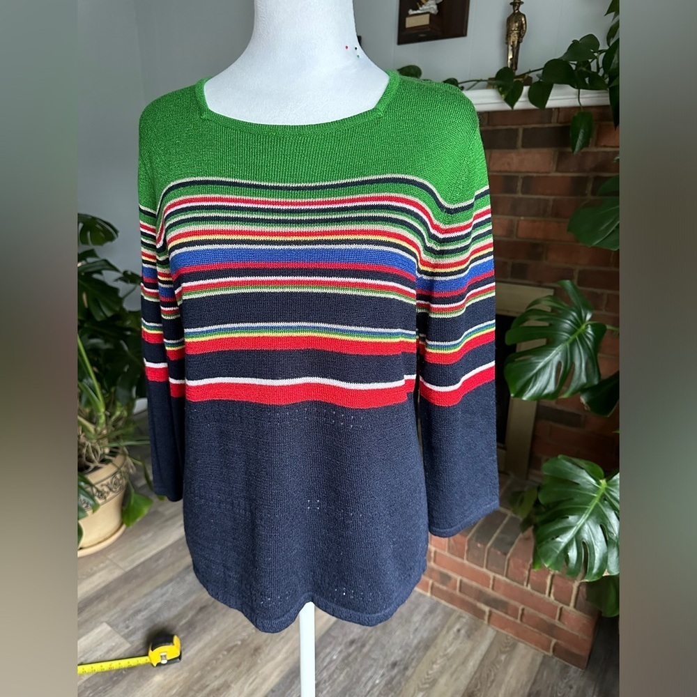 #20)  Sag Harbor multiple color and 3/4 sleeve sweater size medium excellent